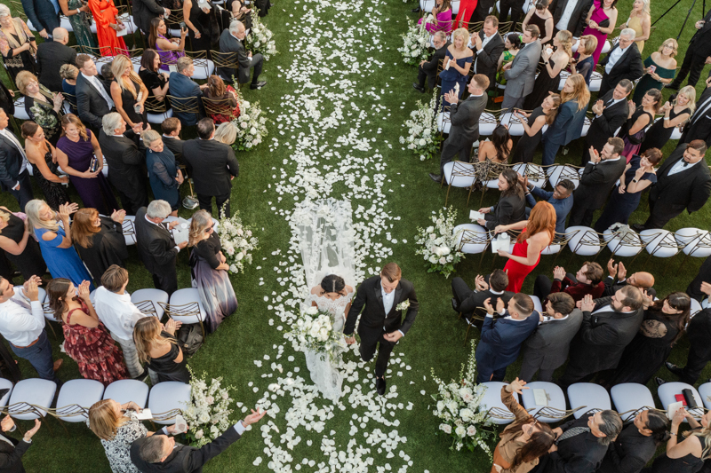 drone photo of ceremony