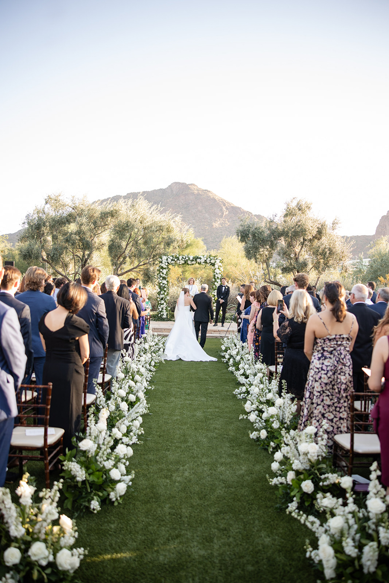 green and white ceremony