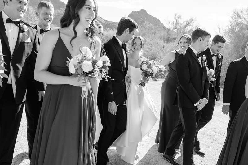 bridal party portraits with camelback mountain