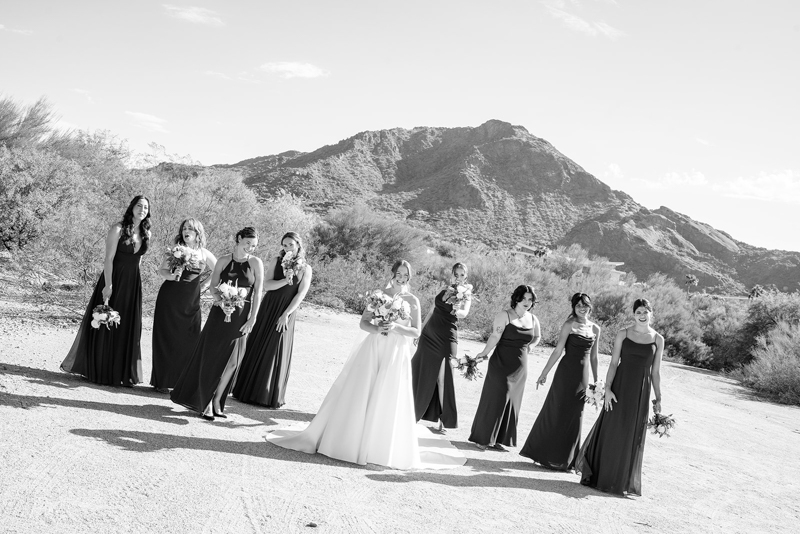 bridal party portraits with camelback mountain