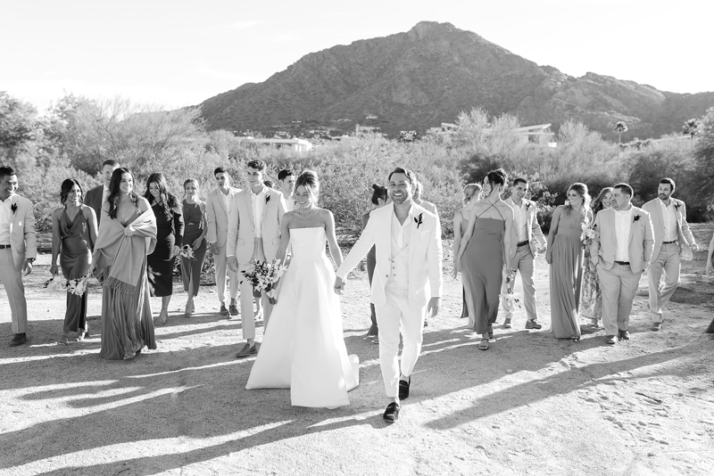 bridal party in the desert