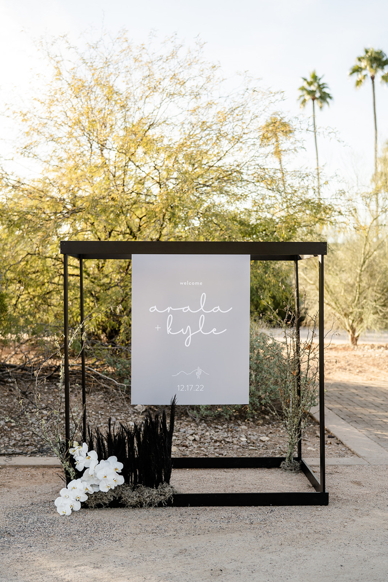 desert wedding black structure