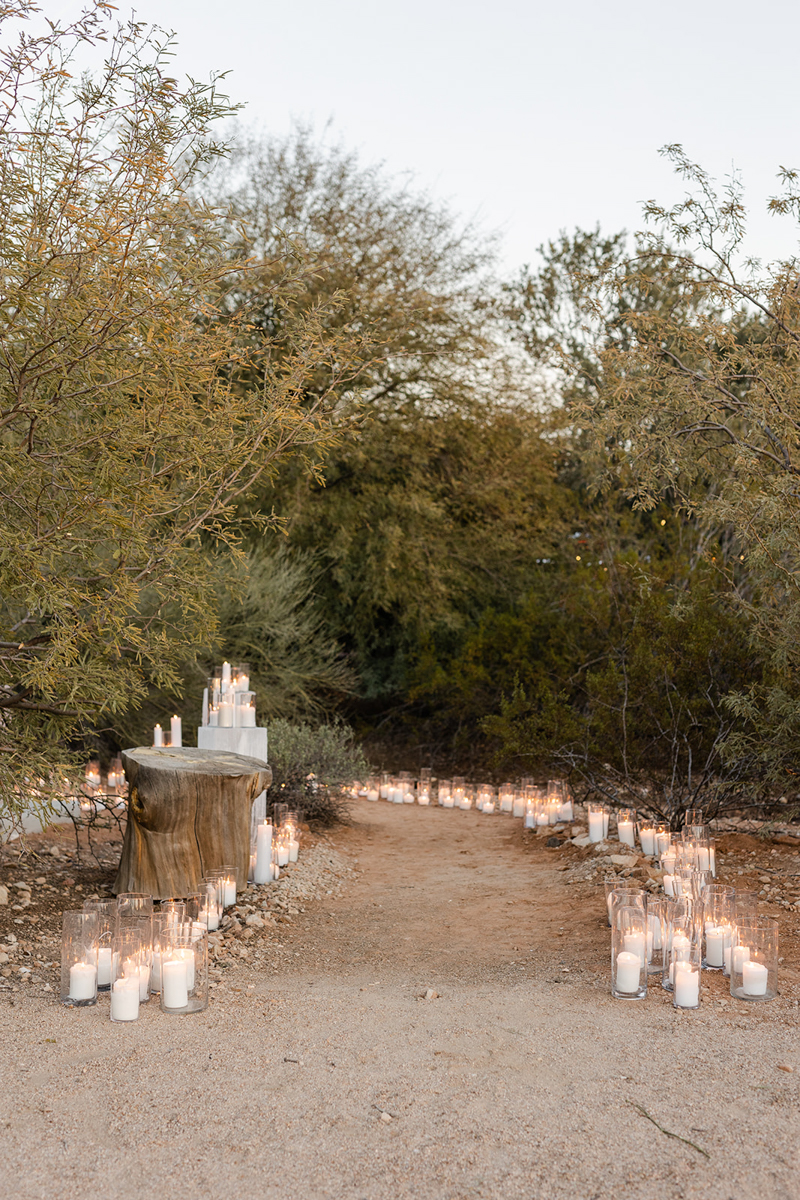 desert wedding melted candle