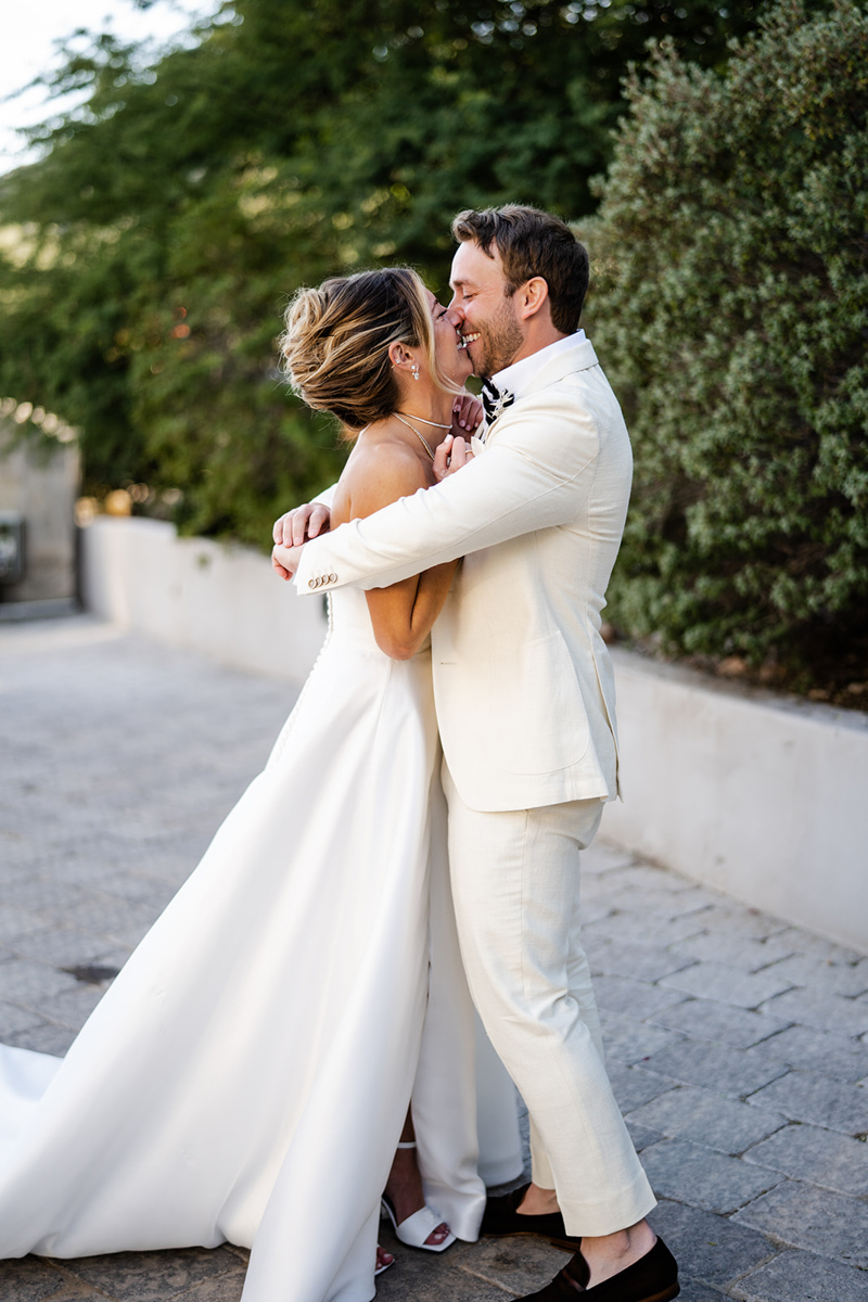 bride and groom first look