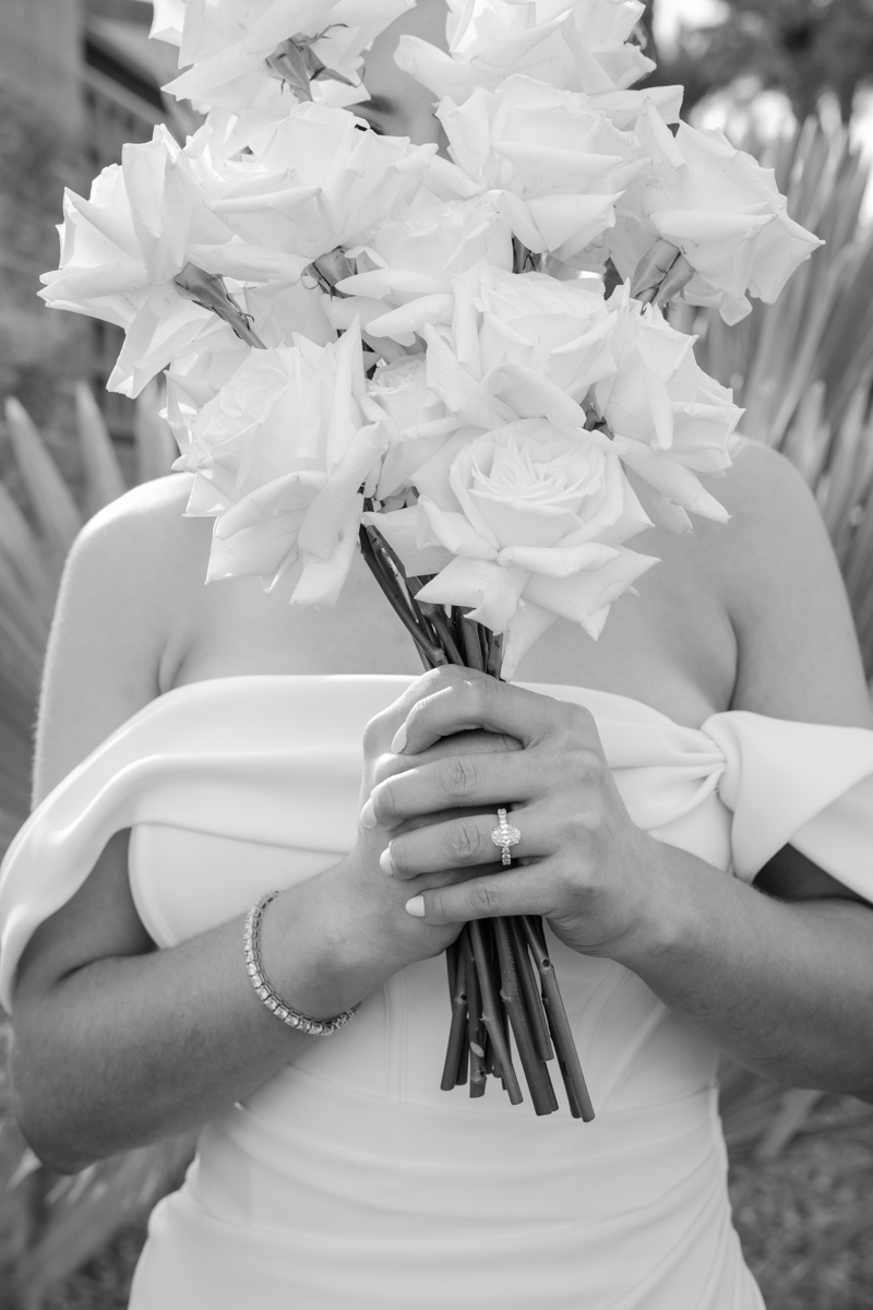 bride in black and white in scottsdale