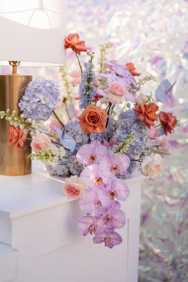 pastel florals for anniversary party