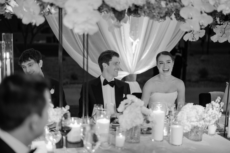 tented wedding at night