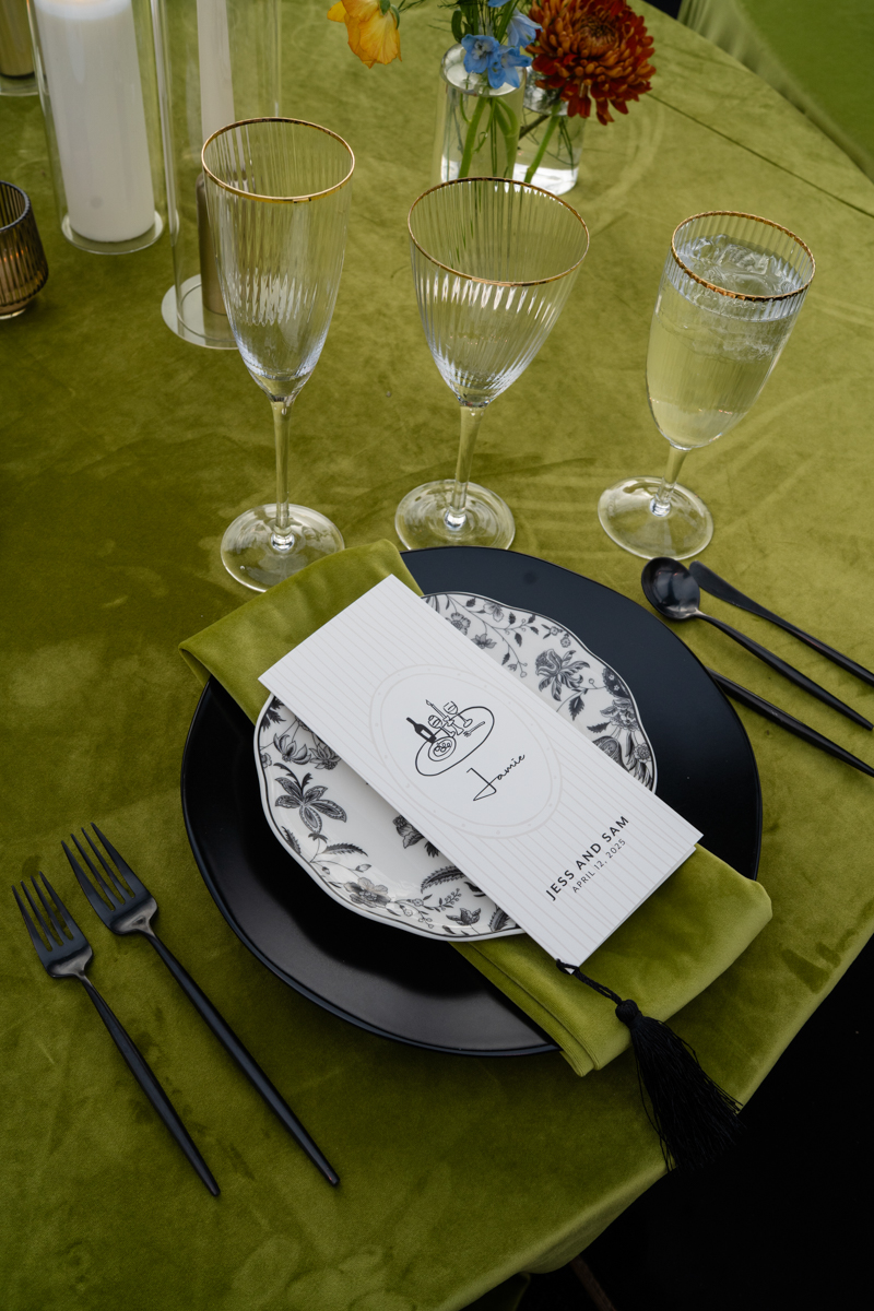 Green and Black NFL Wedding