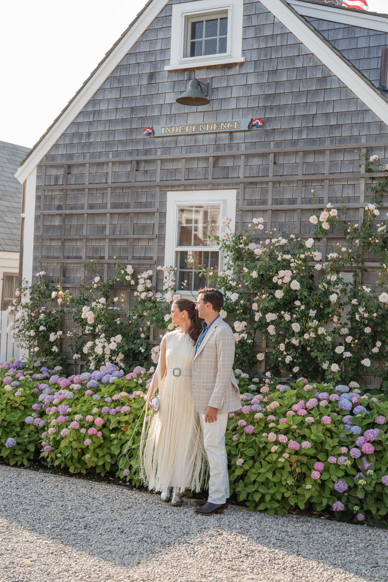 nantucket couple portraits at rehearsal dinner
