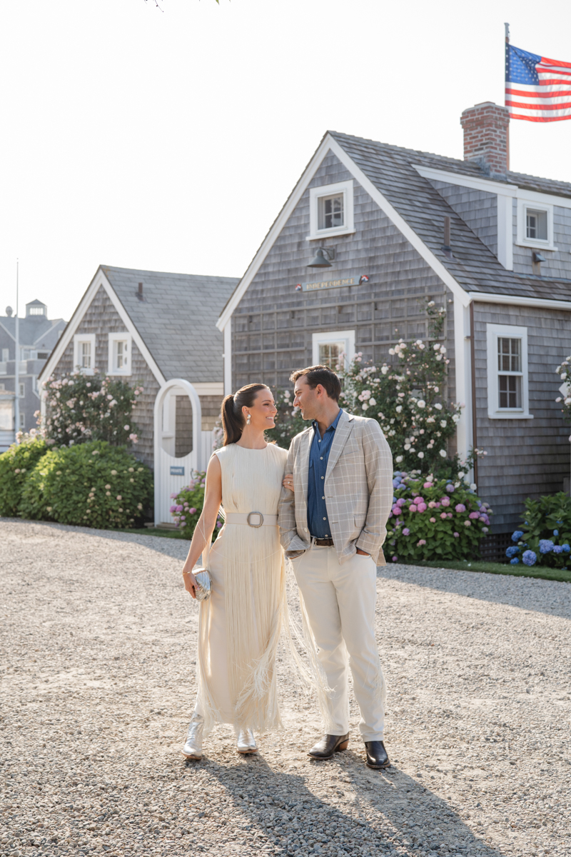 nantucket couple portraits at rehearsal dinner