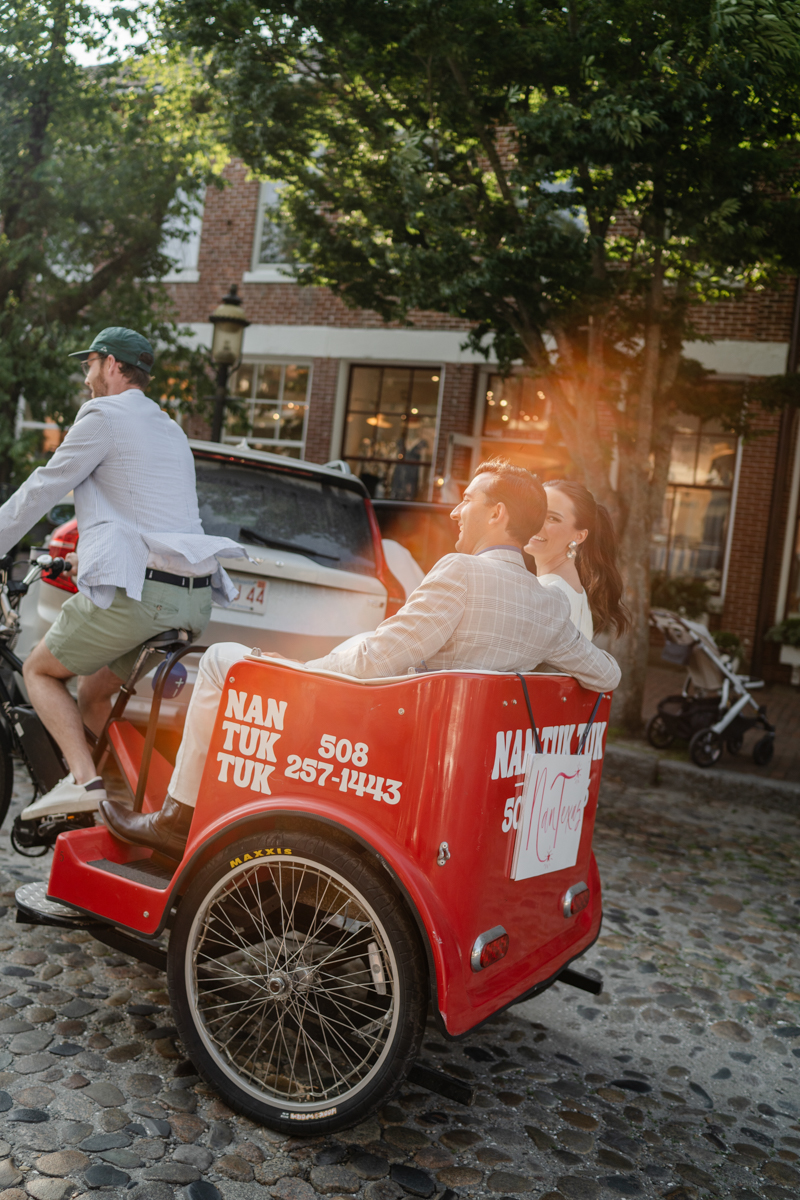 Nantuk Tuk on Nantucket with Bride and Groom