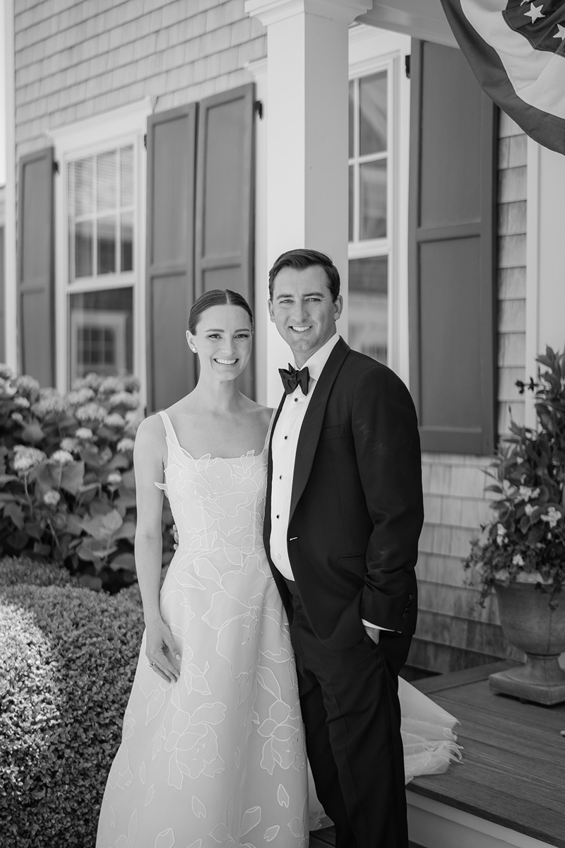 Bride and groom portraits on Nantucket