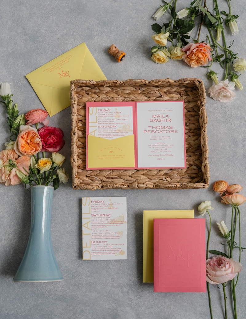 colorful invitation suite