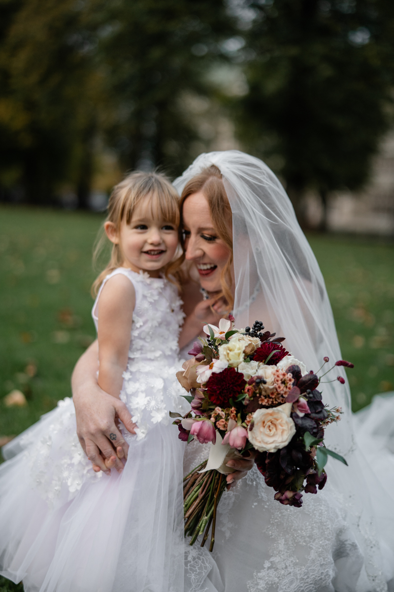 fall bridal party photos