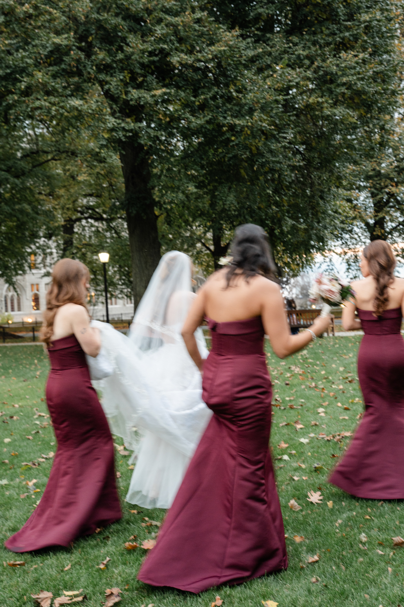fall bridal party photos