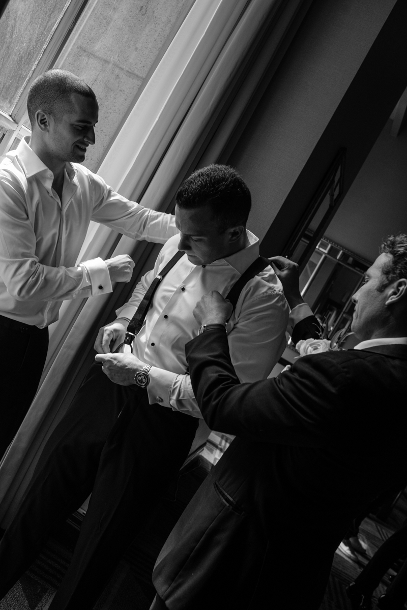 New York groom getting ready