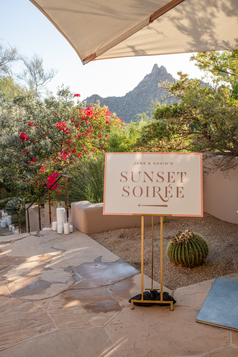 sunset soiree desert rehearsal dinner