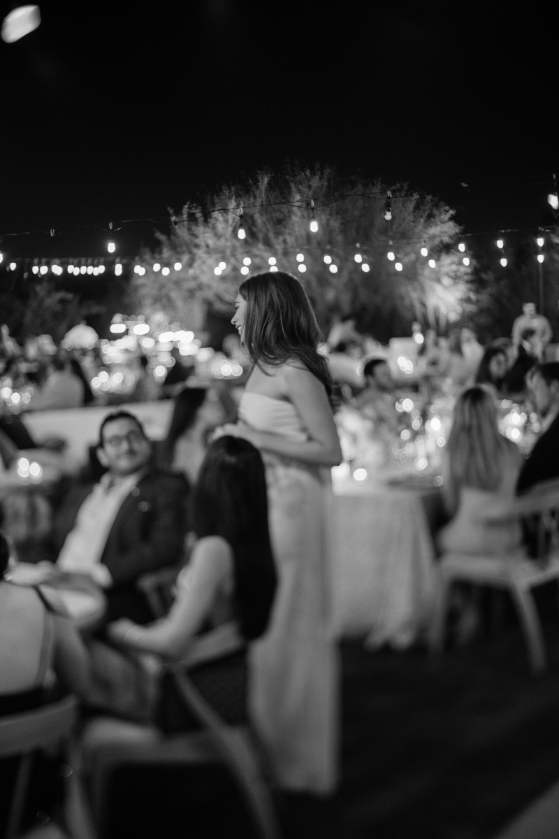 bride talking with guests
