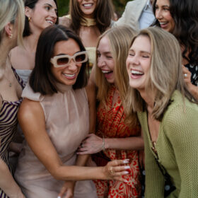 friends at rehearsal dinner