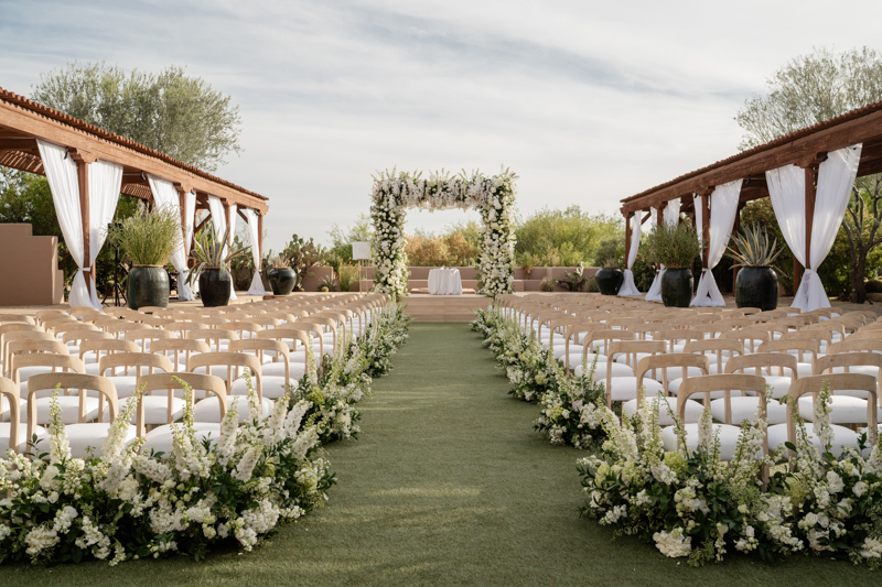 outdoor ceremony draping at four seasons scottsdale