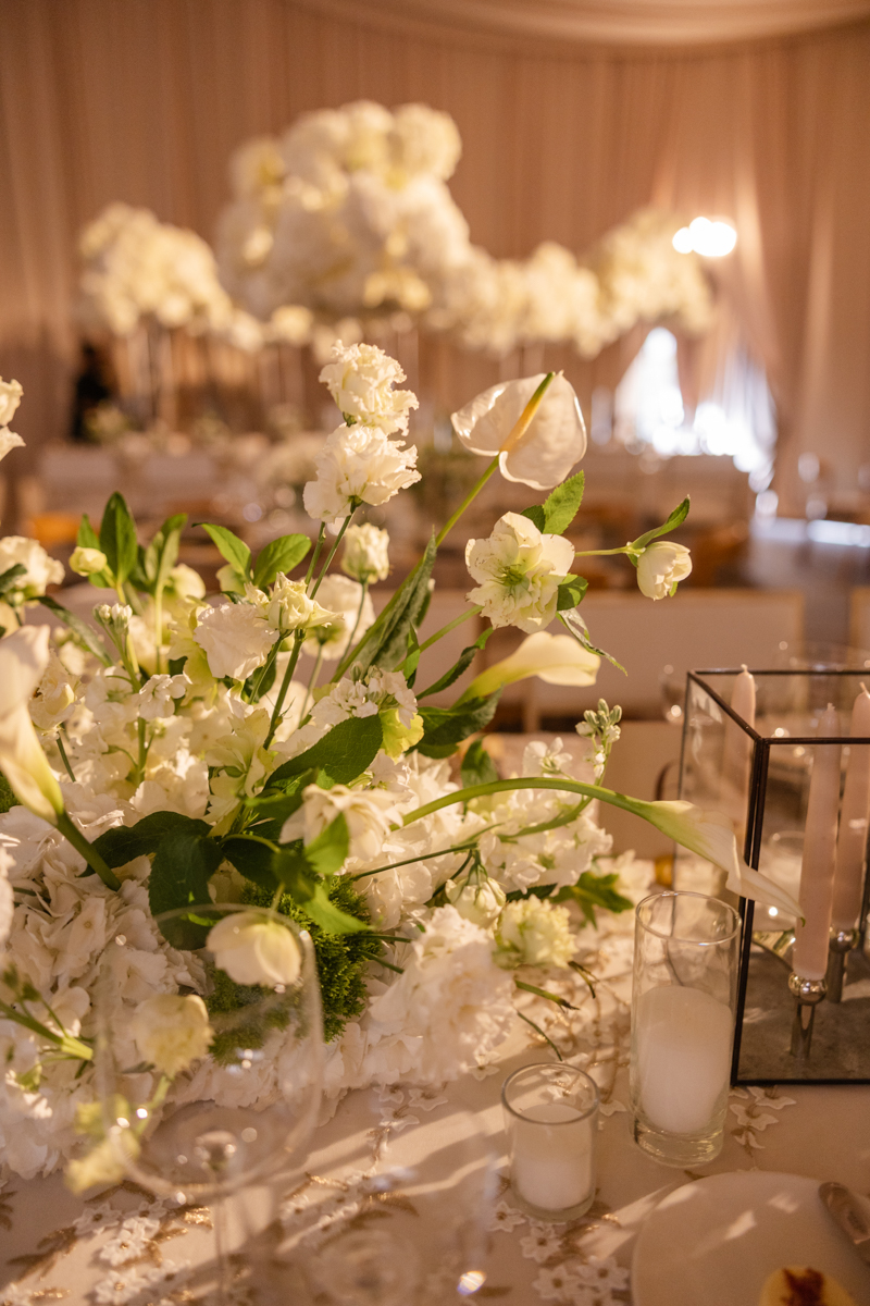 white and green wedding 