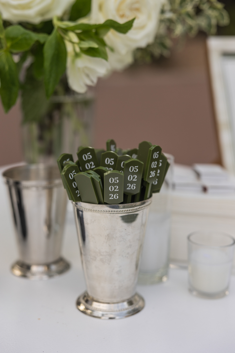 custom drink stirrers at wedding
