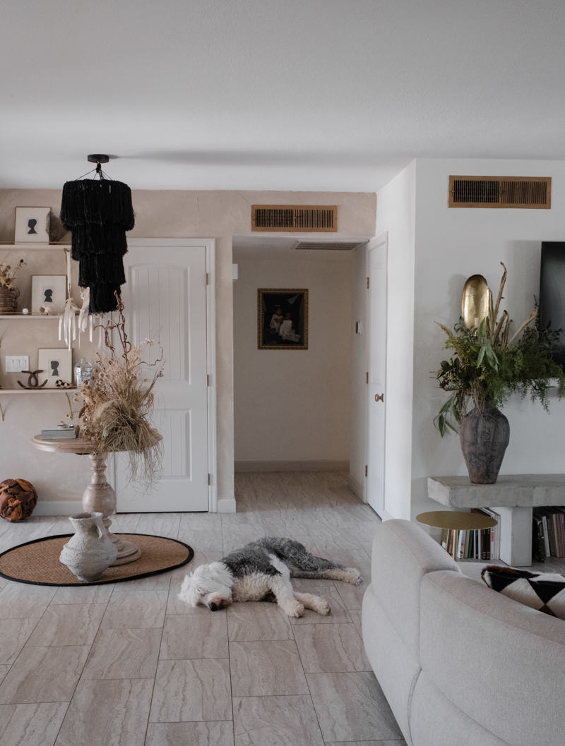 lime wash walls with shelves